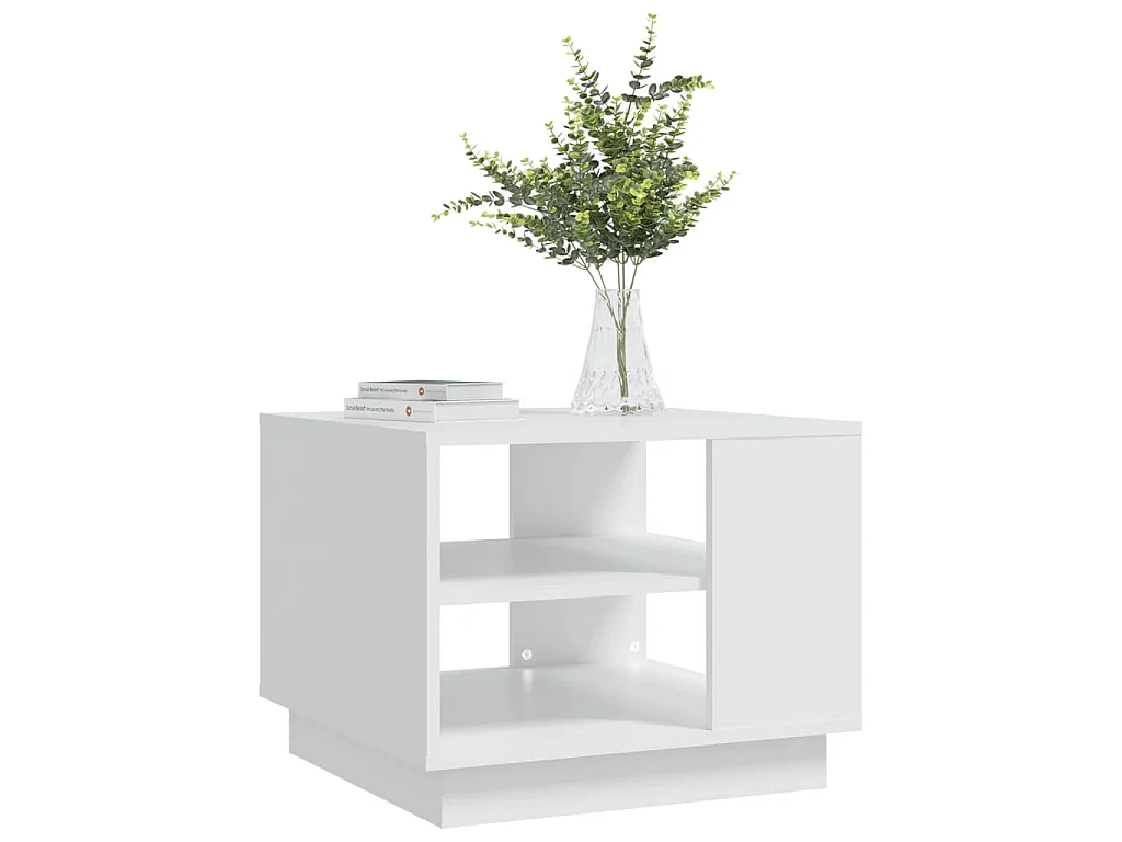 Tavolino da Salotto Bianco 55x55x43 cm in Truciolato