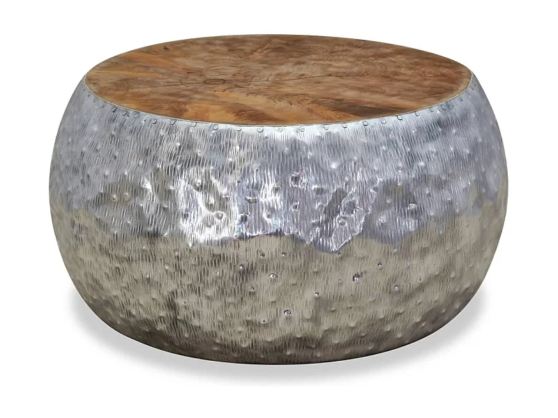 Table basse Aluminium Teck 60x60x30 cm