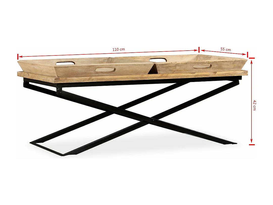 Table basse Bois de manguier massif 110x55x42 cm