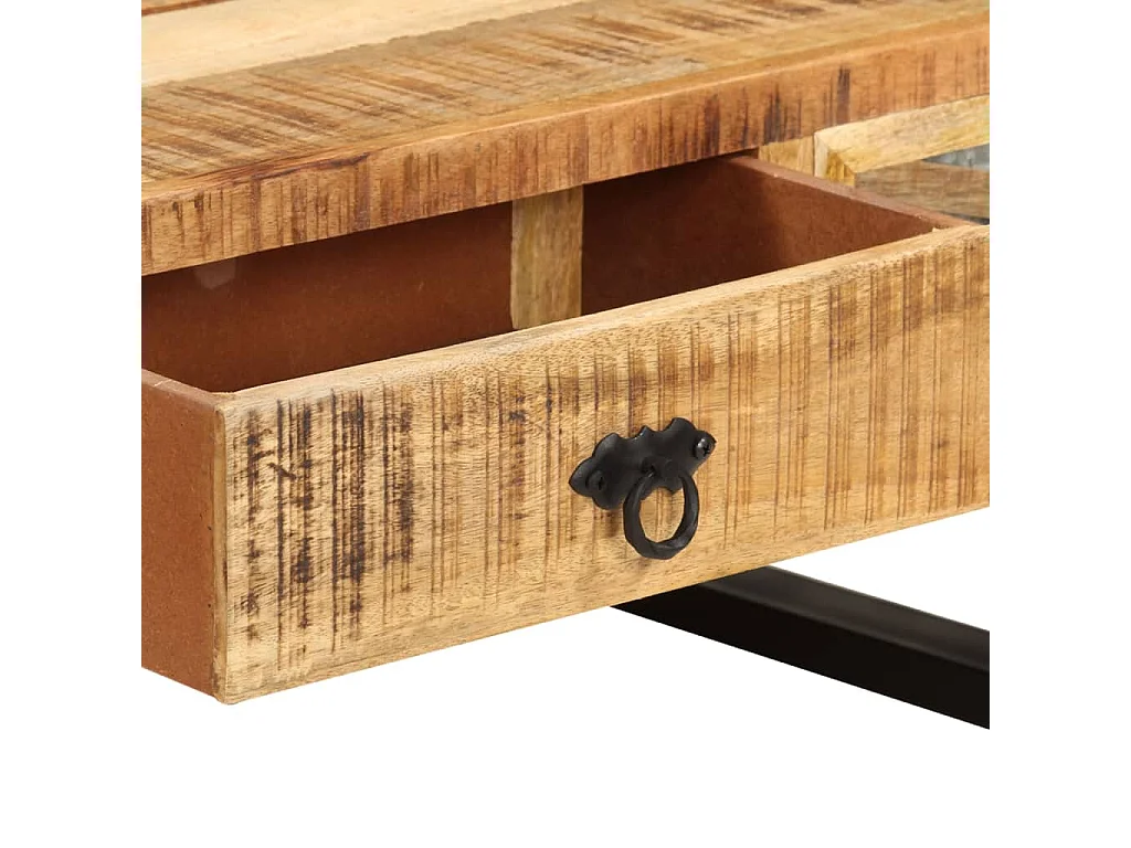 Tavolino da Salotto 110x50x38 cm in Legno Massello di Mango