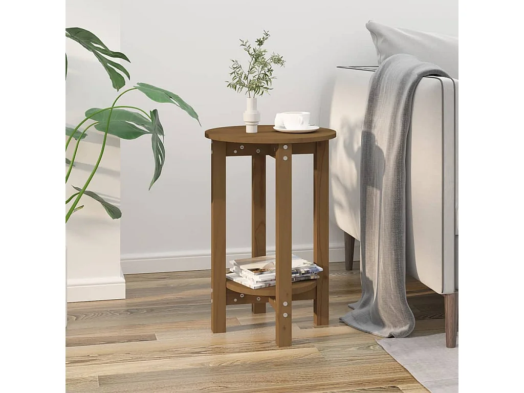 Salontafel Ø 40x60 cm massief grenenhout honingbruin