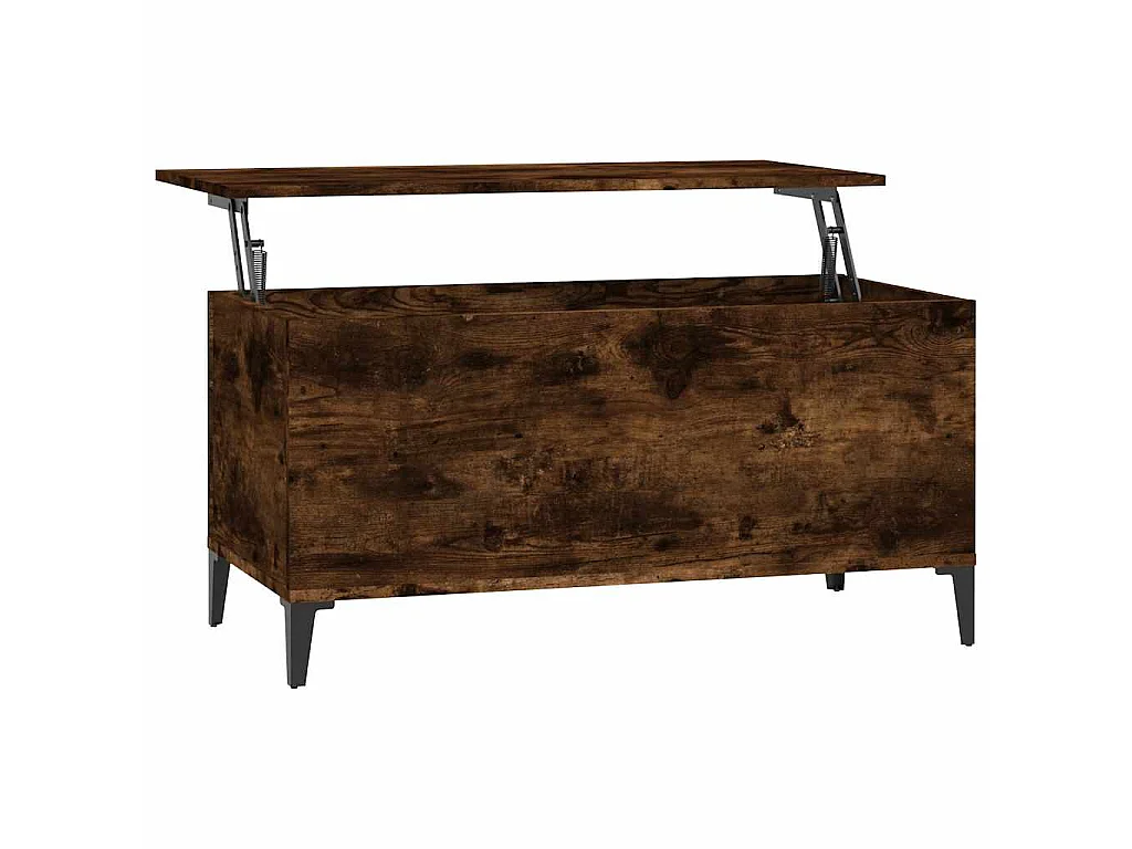 Salontafel 90x44,5x45 cm bewerkt hout gerookt eikenkleurig