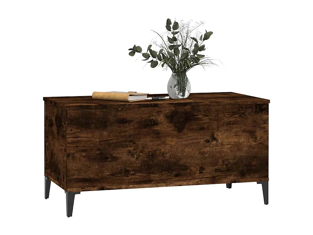 Salontafel 90x44,5x45 cm bewerkt hout gerookt eikenkleurig