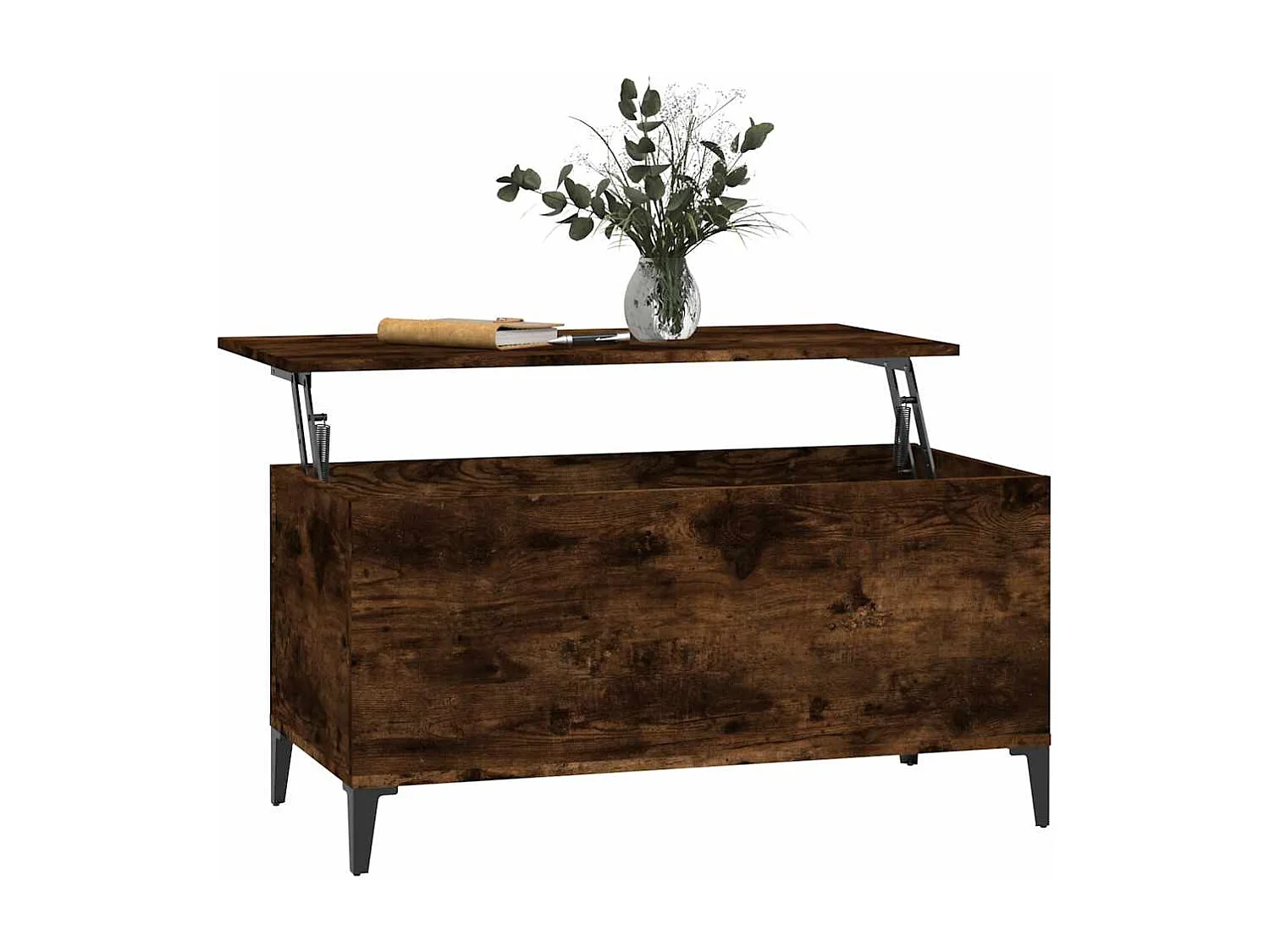 Salontafel 90x44,5x45 cm bewerkt hout gerookt eikenkleurig