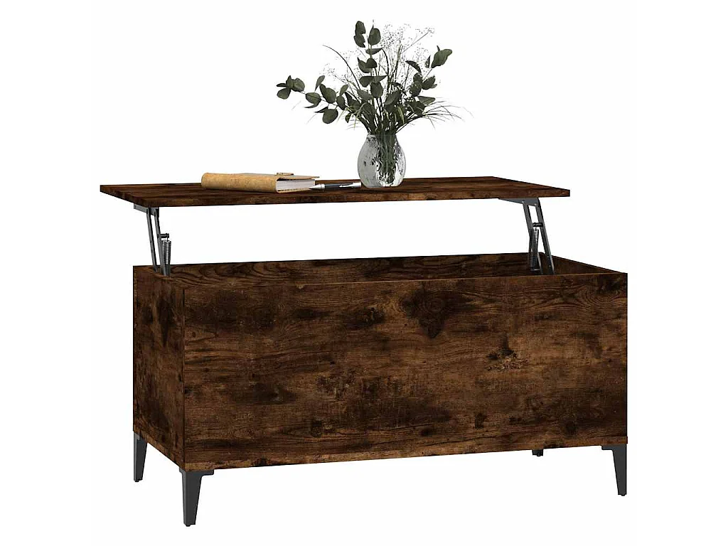 Table basse Chêne fumé 90x44,5x45 cm Bois d'ingénierie