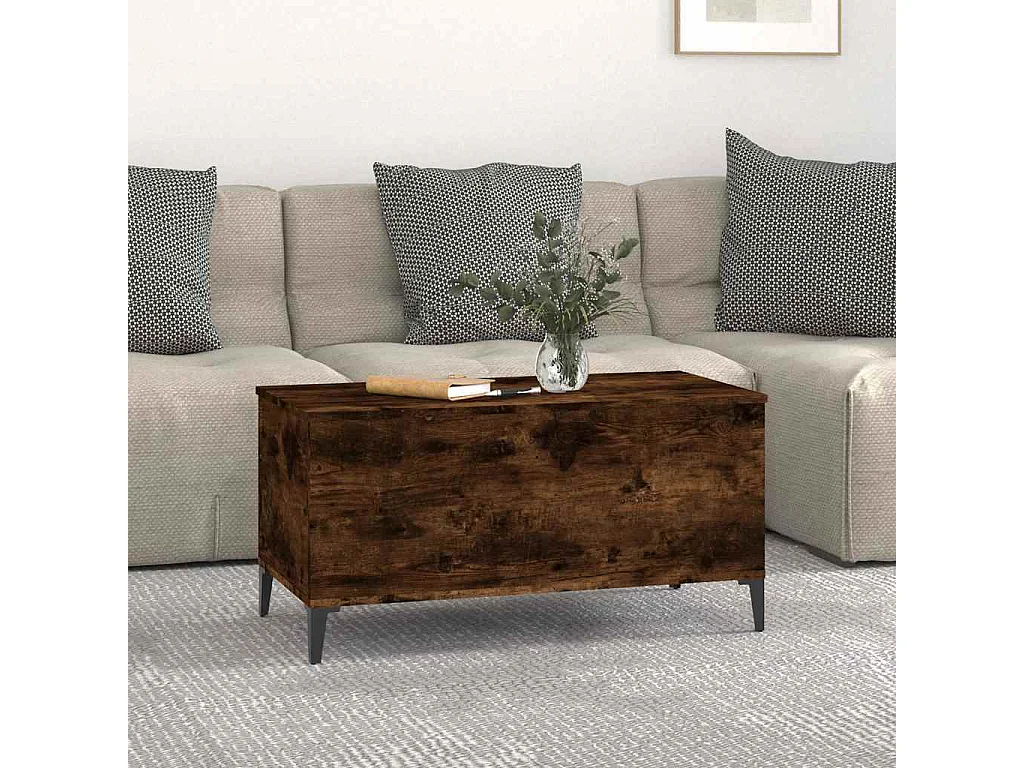 Table basse Chêne fumé 90x44,5x45 cm Bois d'ingénierie