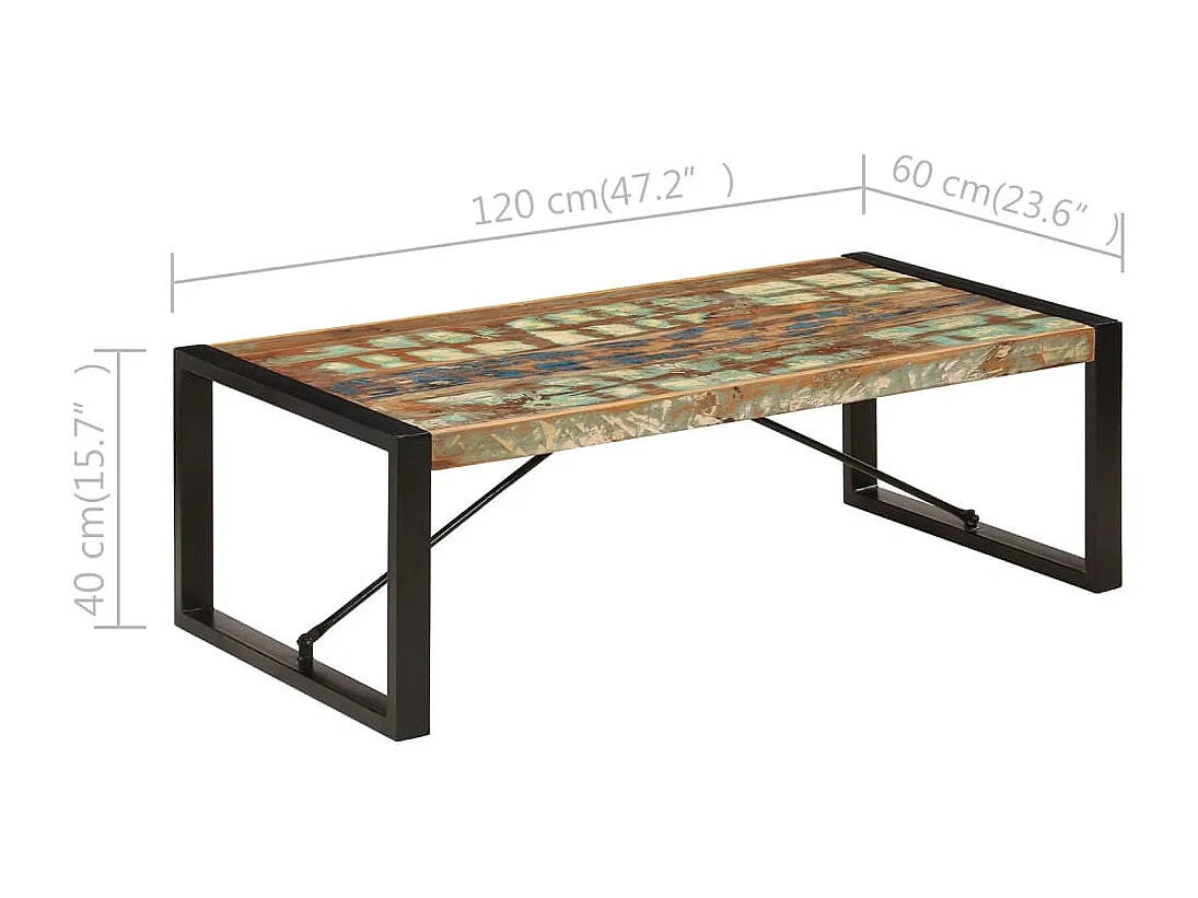 Salontafel 120x60x40 cm massief gerecycled hout