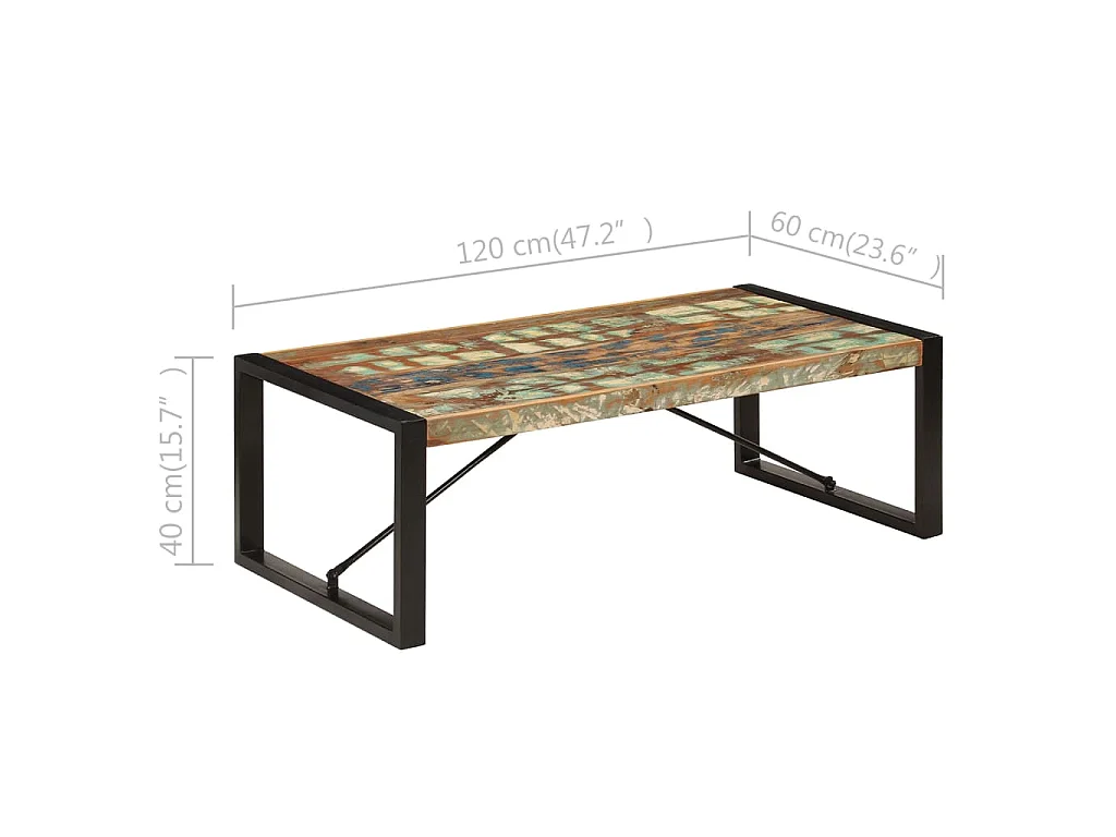 Salontafel 120x60x40 cm massief gerecycled hout