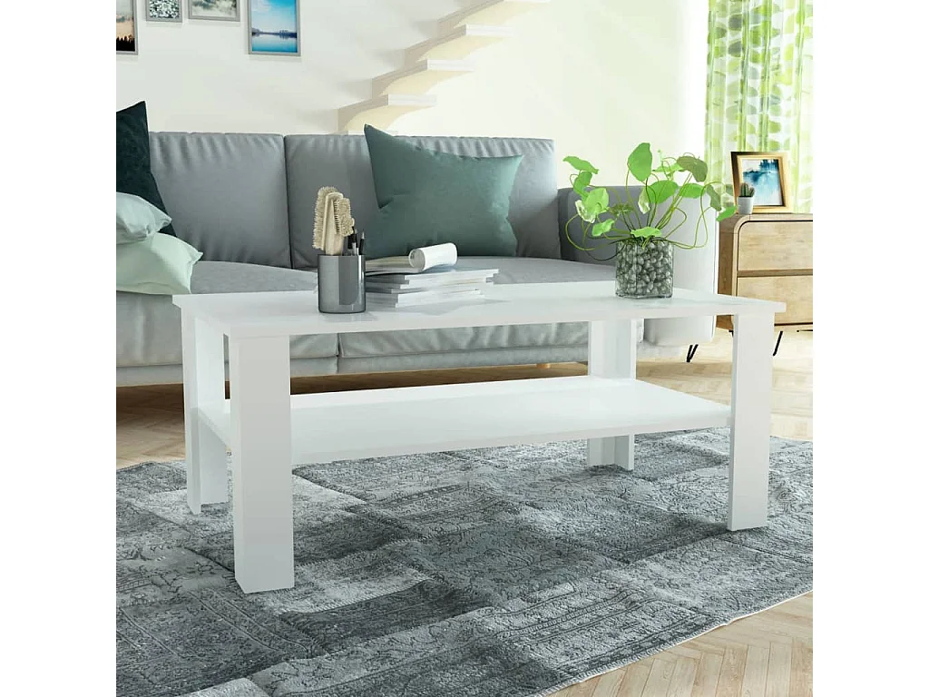 Mesa de centro em aglomerado 100x59x42 cm branco