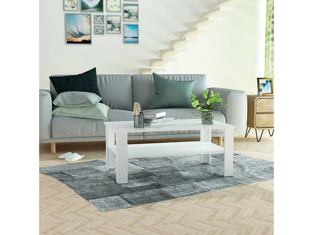 Mesa de centro em aglomerado 100x59x42 cm branco