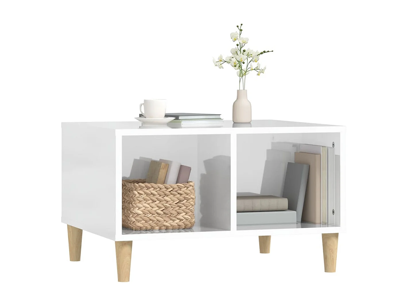 Couchtisch Hochglanz-Weiß 60x50x36,5 cm Holzwerkstoff