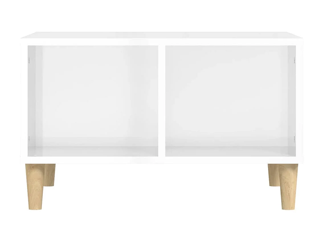 Table basse Blanc brillant 60x50x36,5 cm Bois d'ingénierie