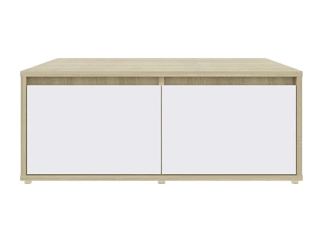 Couchtisch Weiß und Sonoma-Eiche 80x80x31 cm Holzwerkstoff