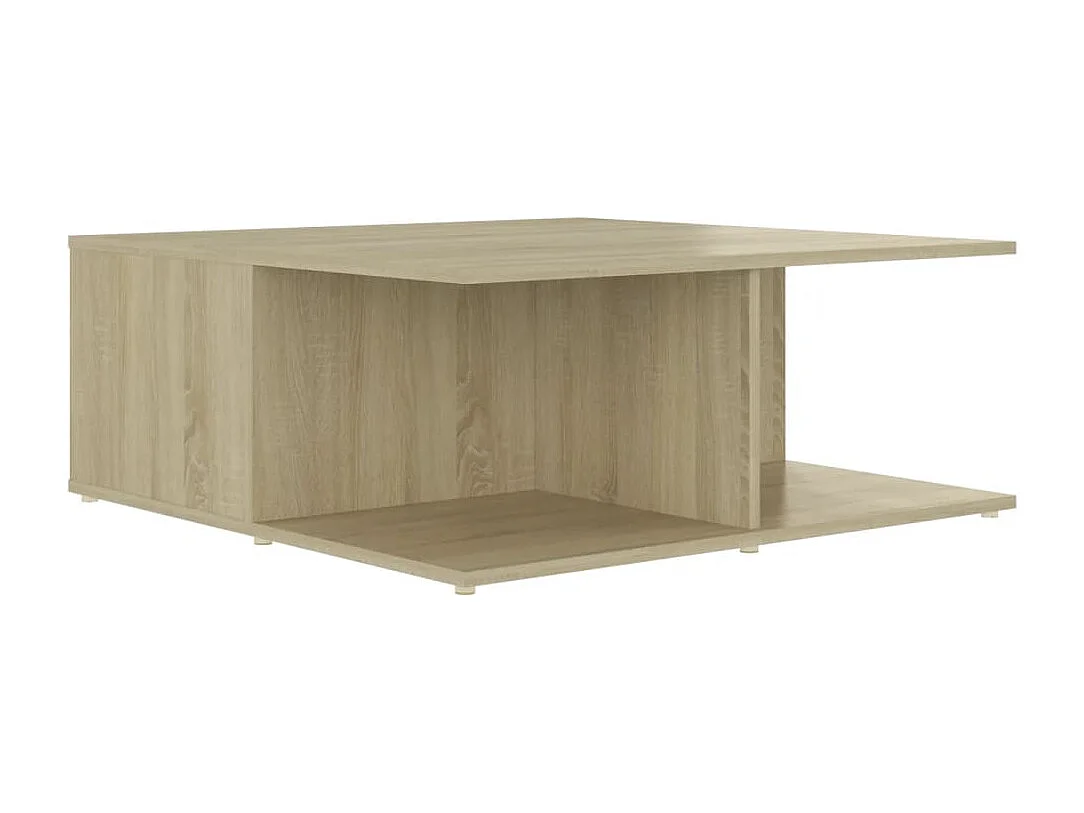 Couchtisch Weiß und Sonoma-Eiche 80x80x31 cm Holzwerkstoff