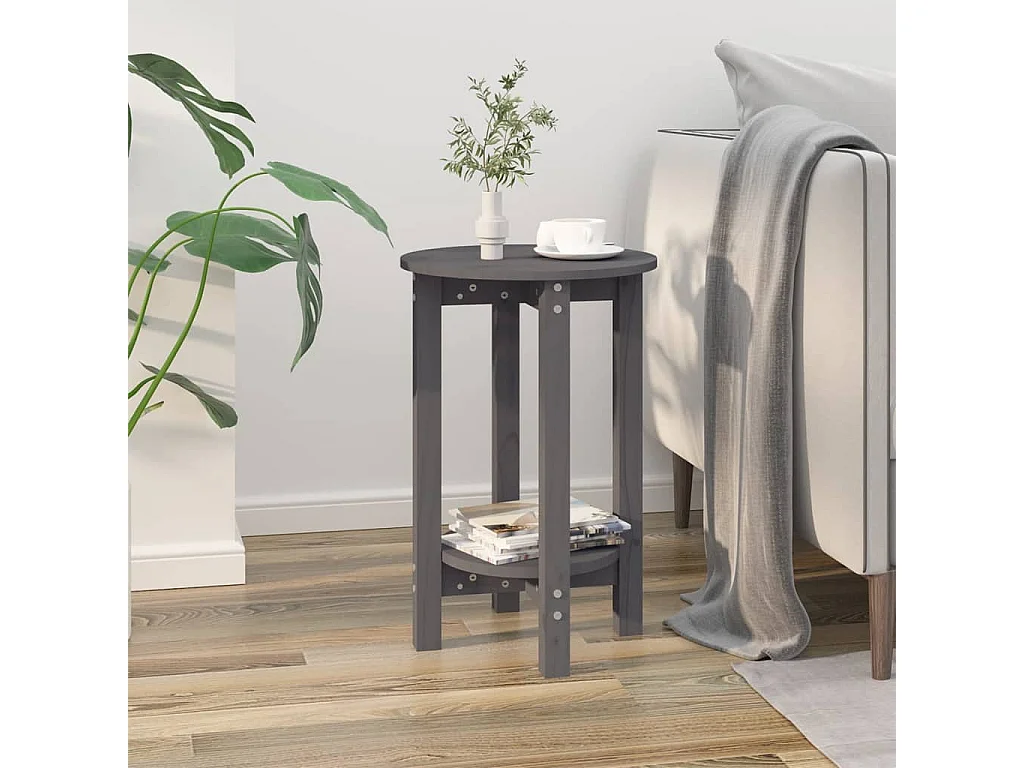 Salontafel Ø 40x60 cm massief grenenhout grijs