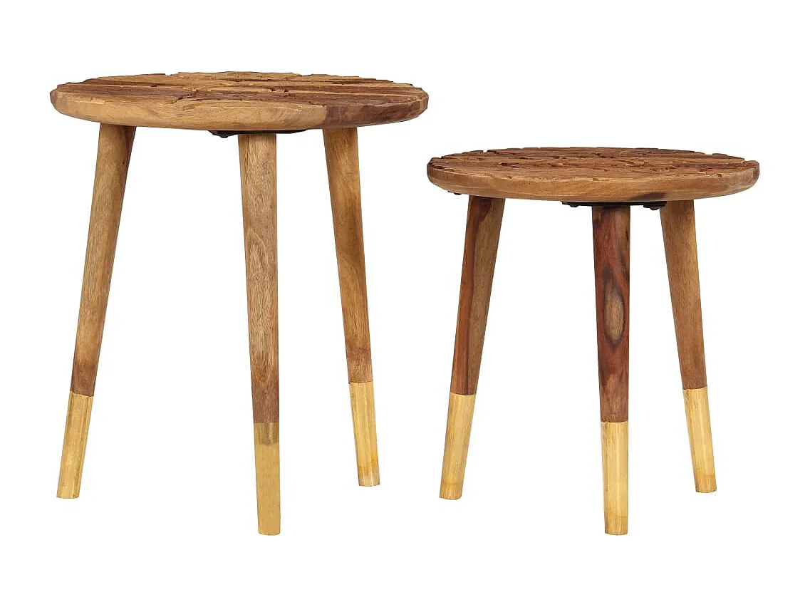 Tables basses 2 pcs Bois massif