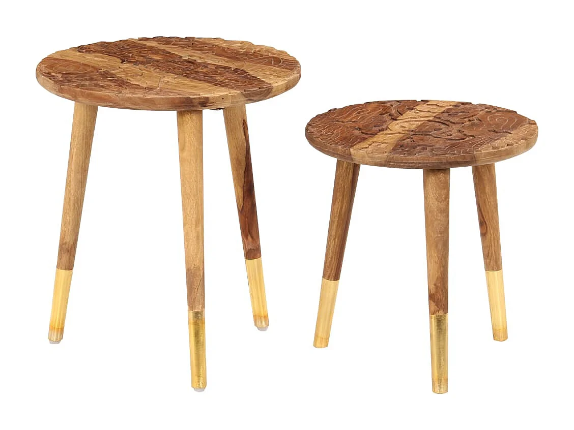 Tables basses 2 pcs Bois massif
