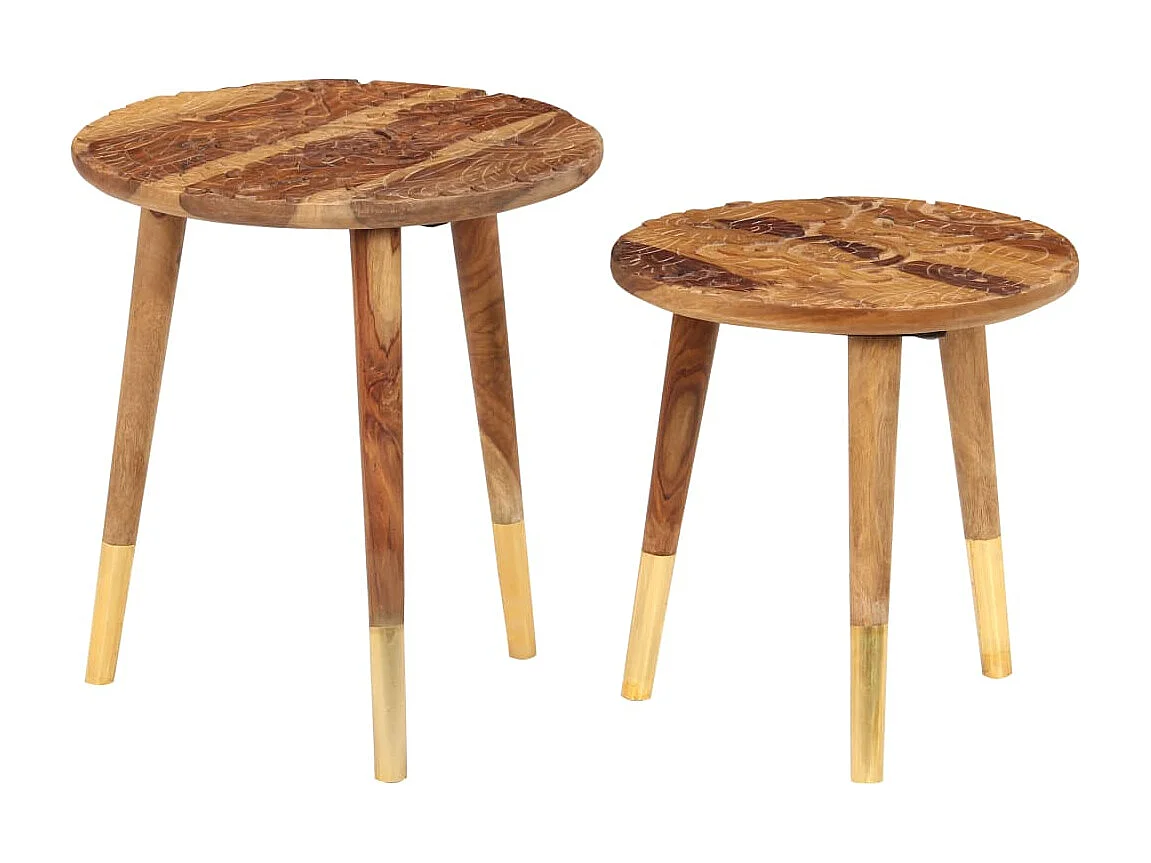 Tables basses 2 pcs Bois massif