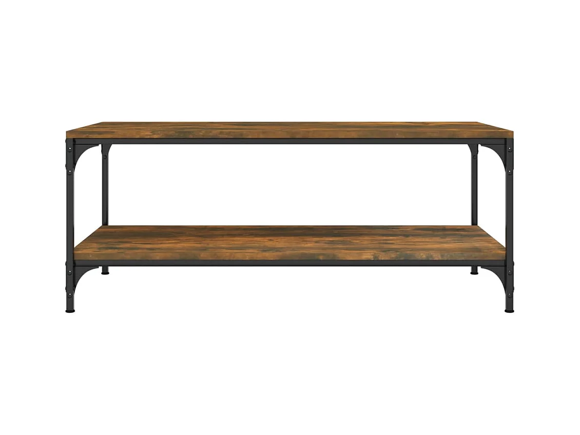 Salontafel 100x50x40 cm bewerkt hout gerookt eikenkleurig