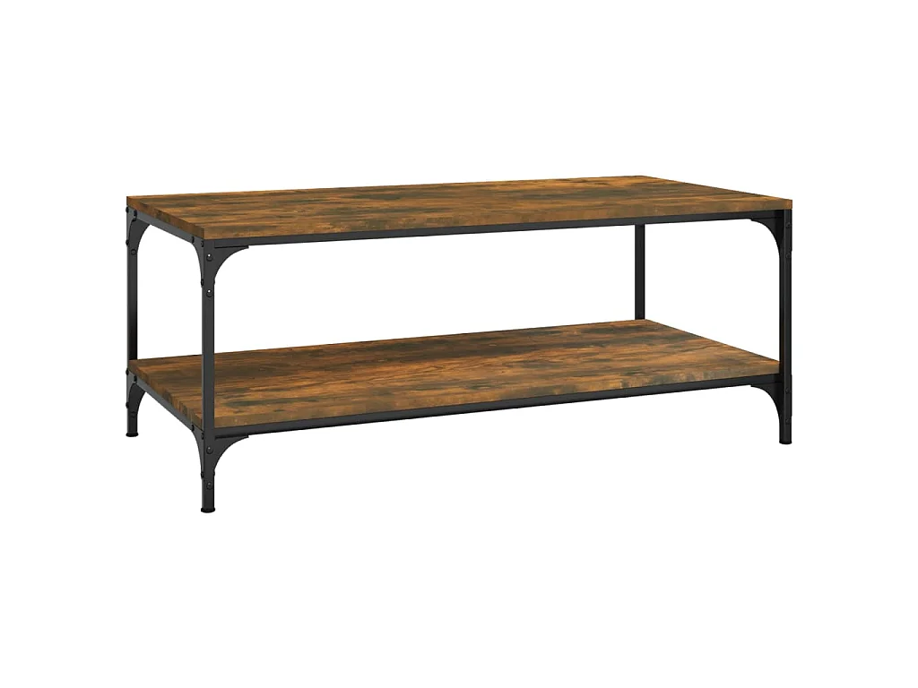 Salontafel 100x50x40 cm bewerkt hout gerookt eikenkleurig