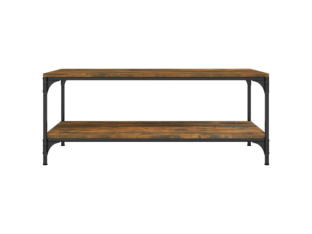 Salontafel 100x50x40 cm bewerkt hout gerookt eikenkleurig