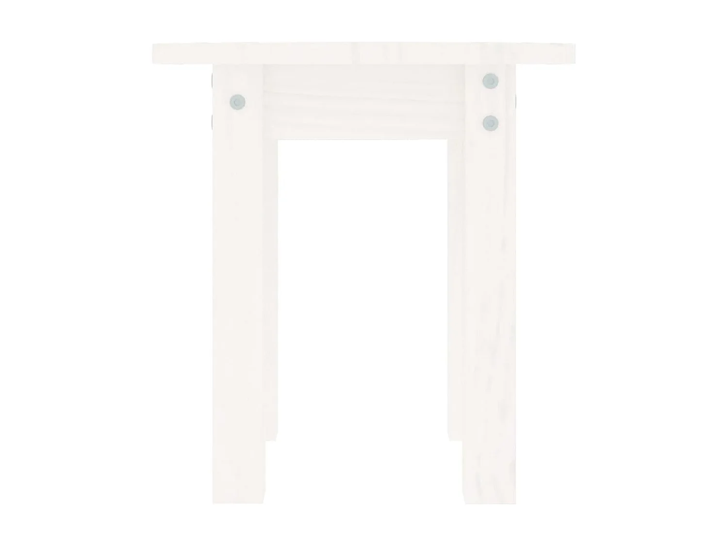 Tavolino da Salotto Bianco Ø 35x35 cm in Legno Massello di Pino