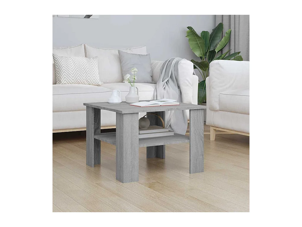 Table basse Sonoma gris 60x60x42 cm Bois d'ingénierie