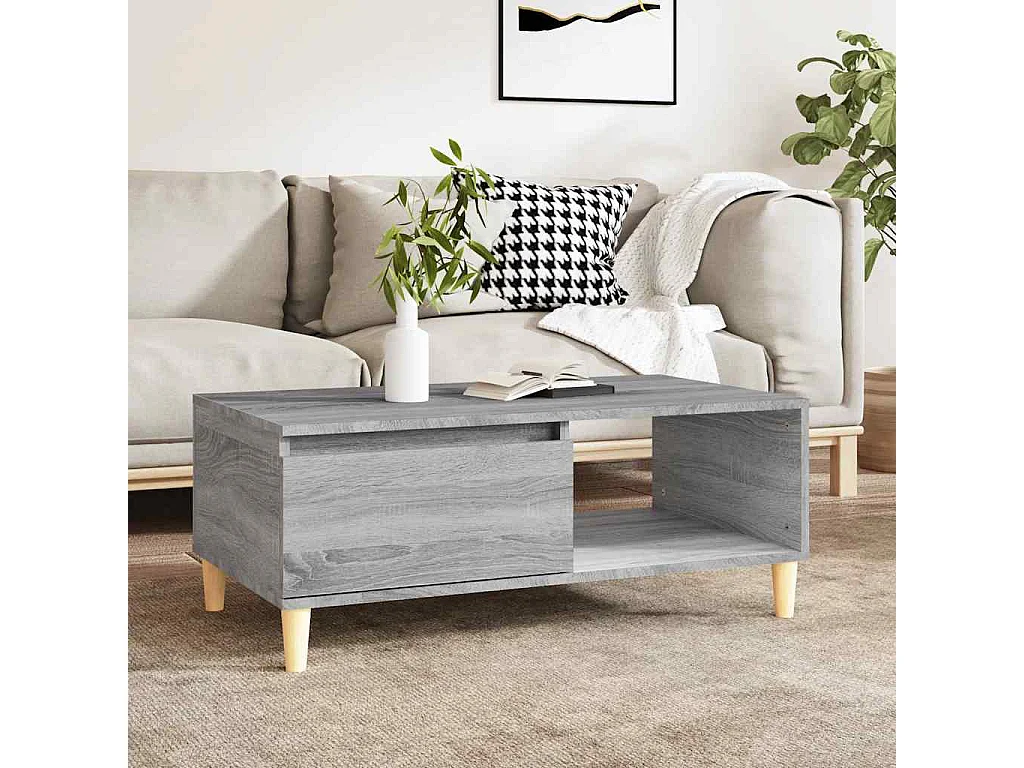 Table basse Sonoma gris 90x50x36,5 cm Bois d'ingénierie