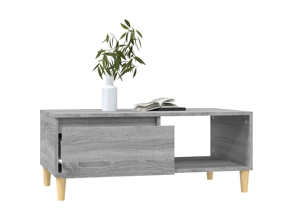 Table basse Sonoma gris 90x50x36,5 cm Bois d'ingénierie