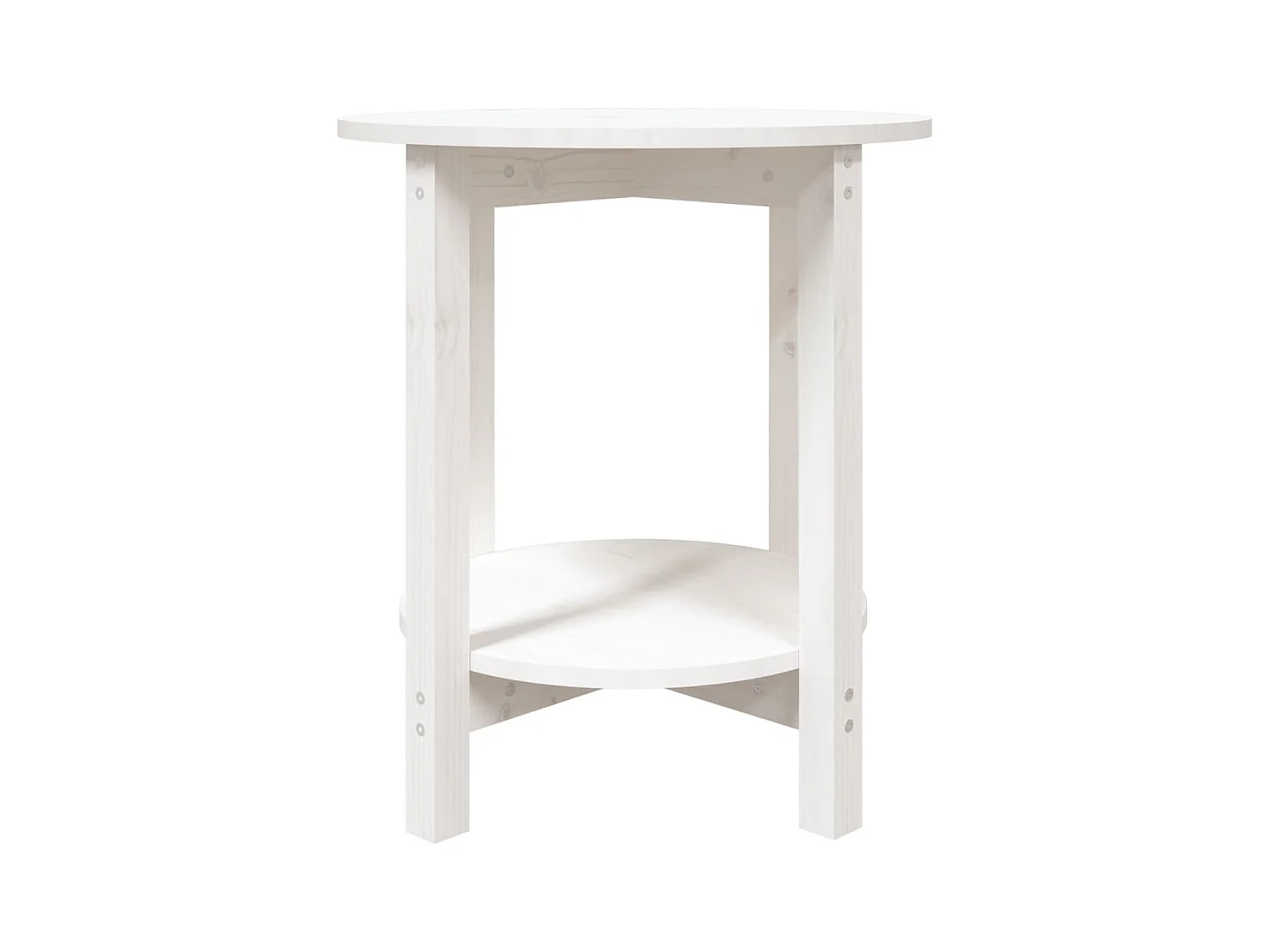 Couchtisch Weiß Ø 55x60 cm Massivholz Kiefer