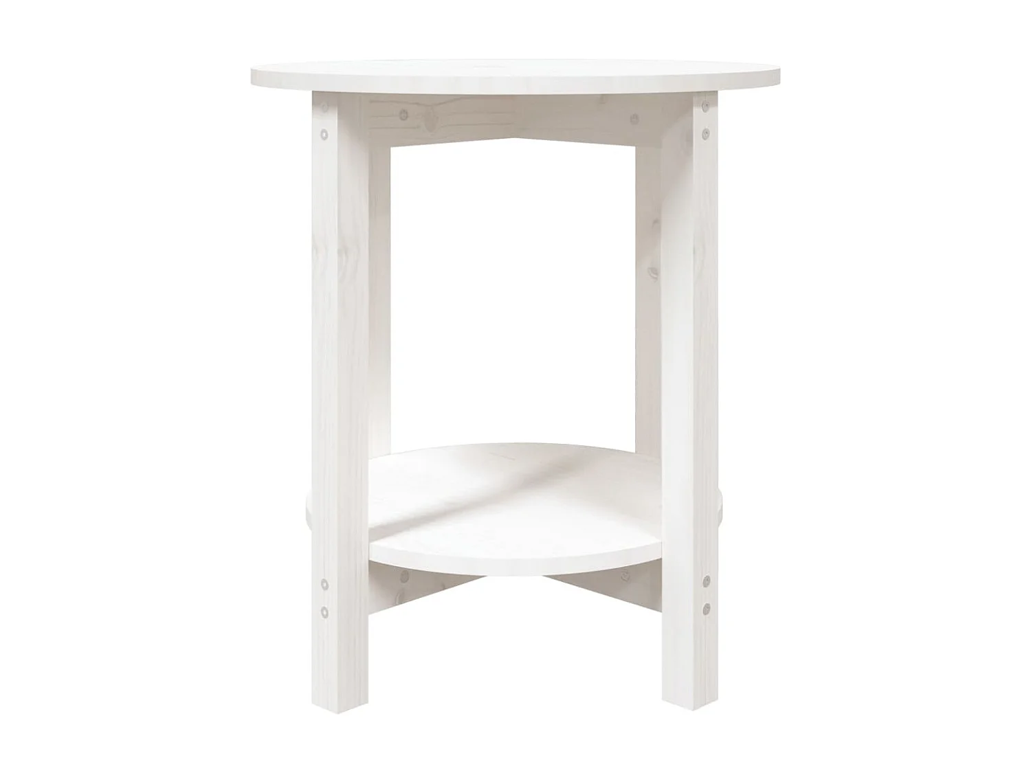 Couchtisch Weiß Ø 55x60 cm Massivholz Kiefer