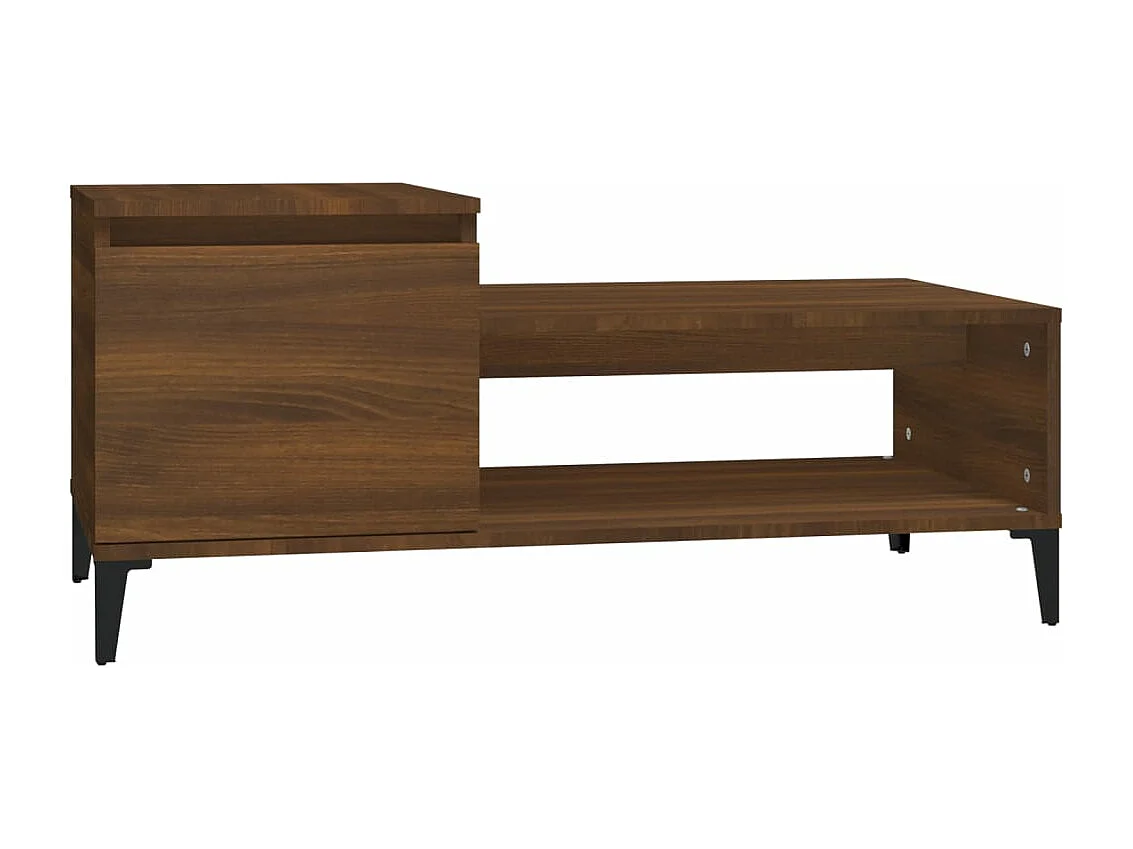 Salontafel 100x50x45 cm bewerkt hout bruineiken