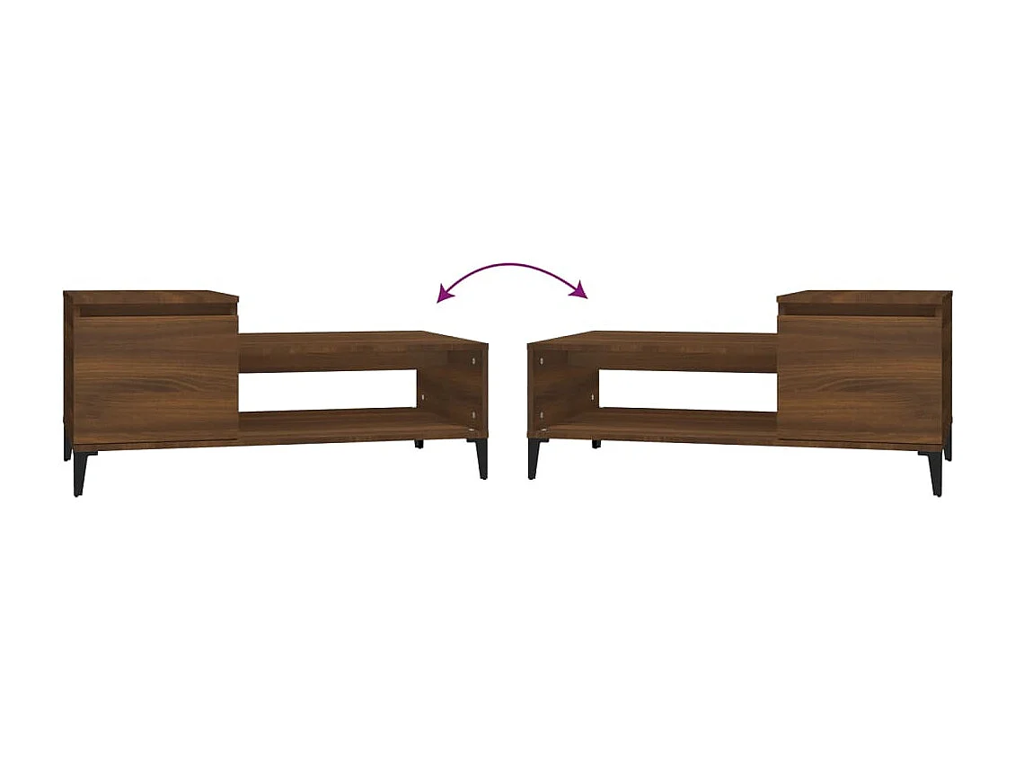 Salontafel 100x50x45 cm bewerkt hout bruineiken