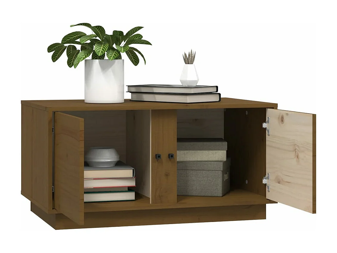 Table basse Marron miel 80x50x40 cm Bois massif de pin