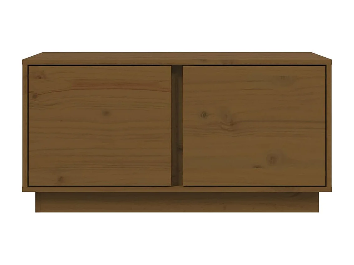 Mesa de centro madera maciza de pino marrón miel 80x50x40 cm