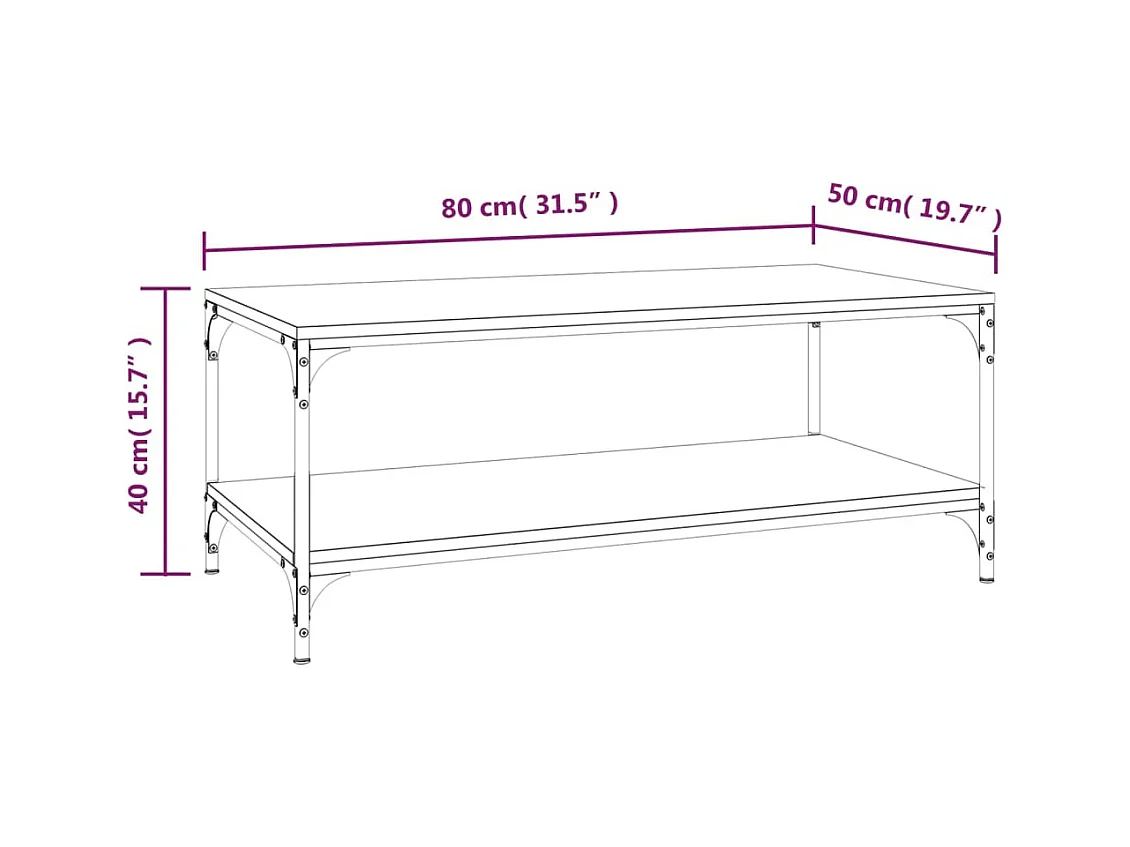 Table basse Chêne marron 80x50x40 cm Bois d'ingénierie