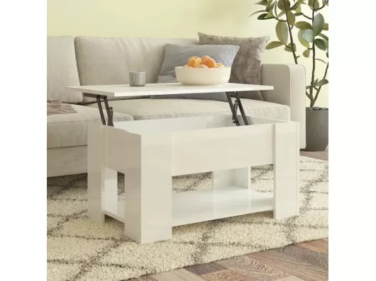 Kauf Unique Couchtisch Hochglanz-Weiß 79x49x41 cm Holzwerkstoff