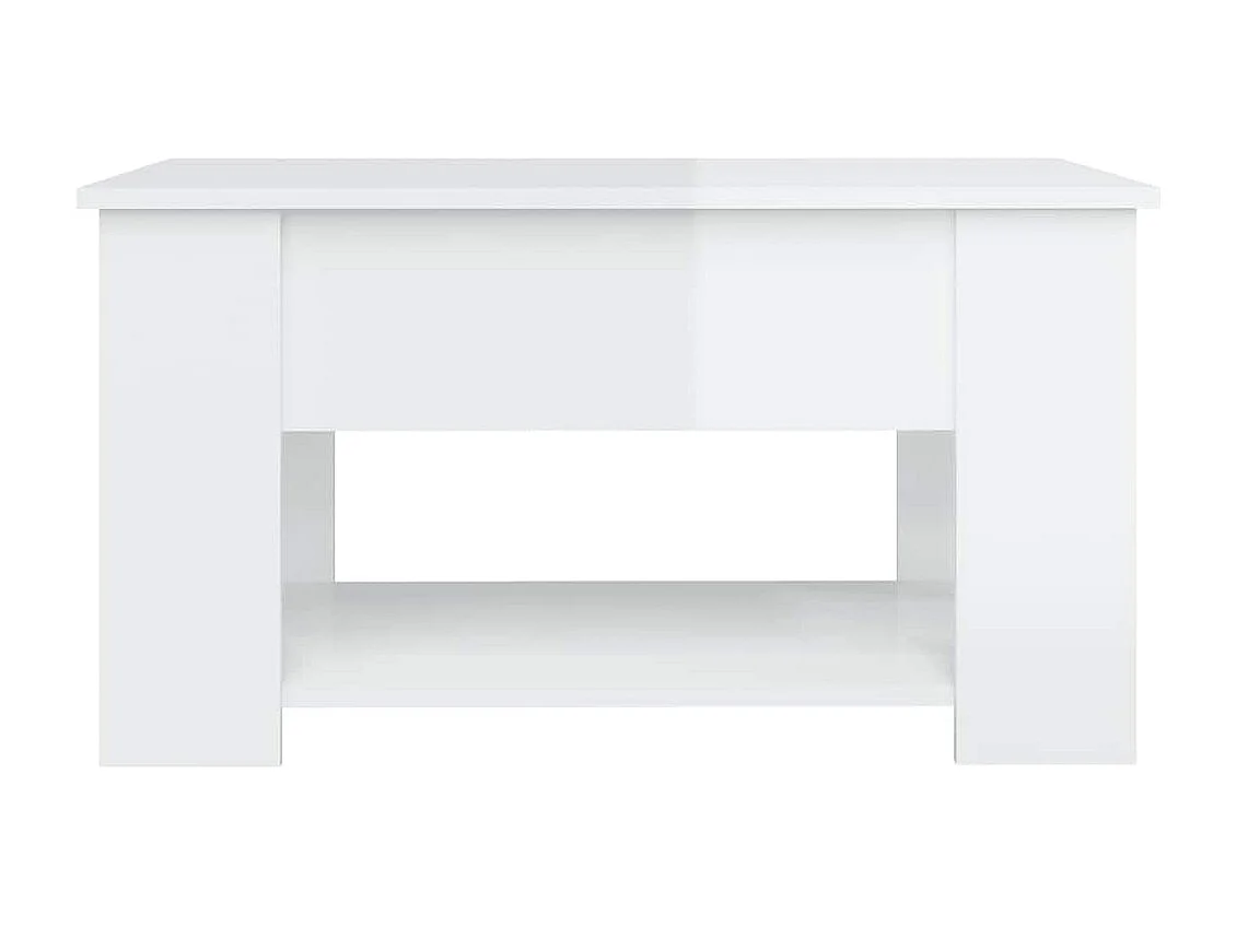 Salontafel 79x49x41 cm bewerkt hout hoogglans wit