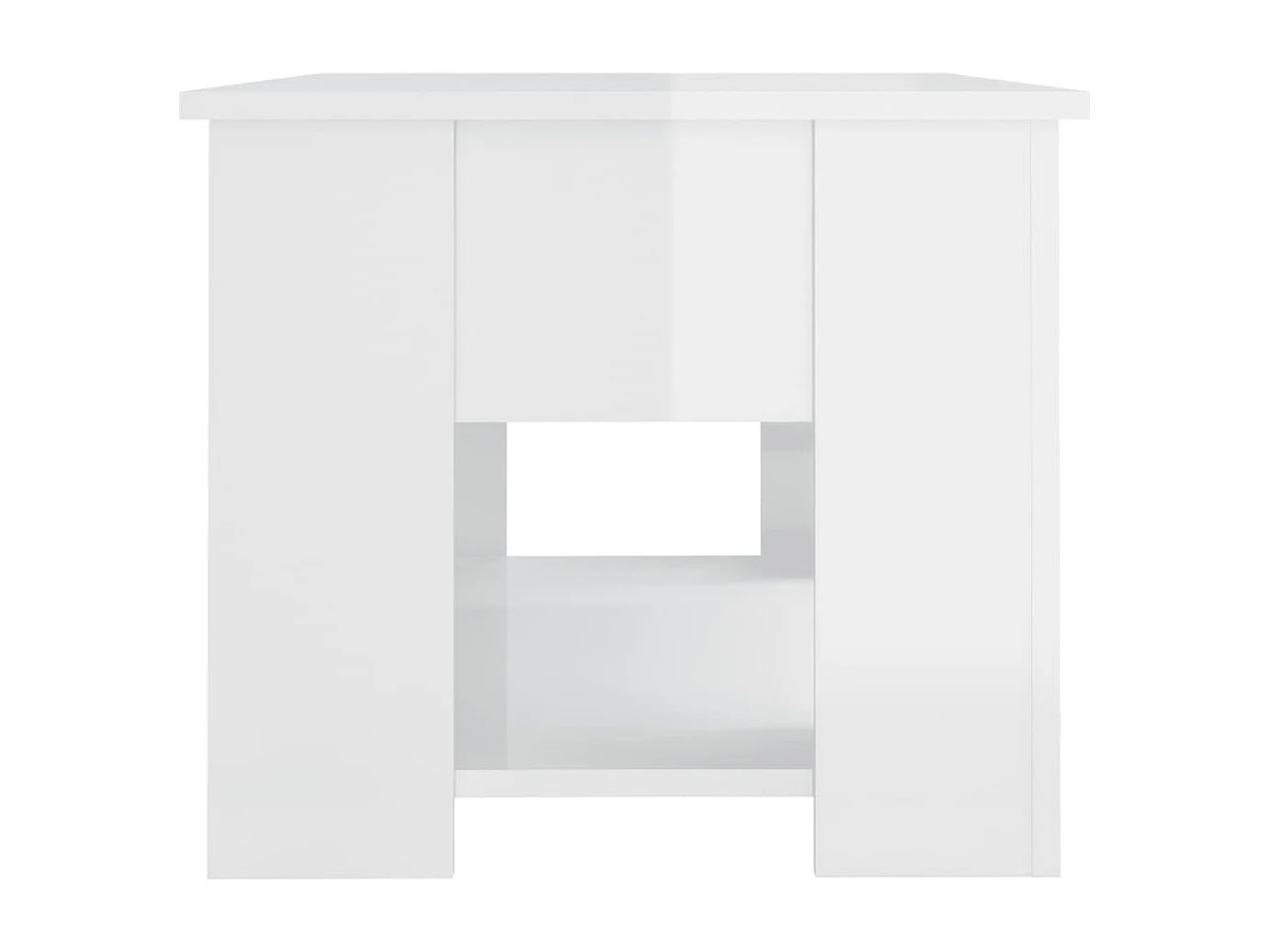 Salontafel 79x49x41 cm bewerkt hout hoogglans wit