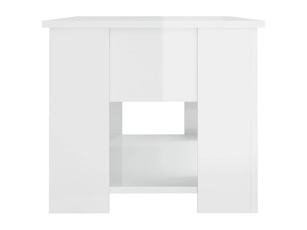 Salontafel 79x49x41 cm bewerkt hout hoogglans wit