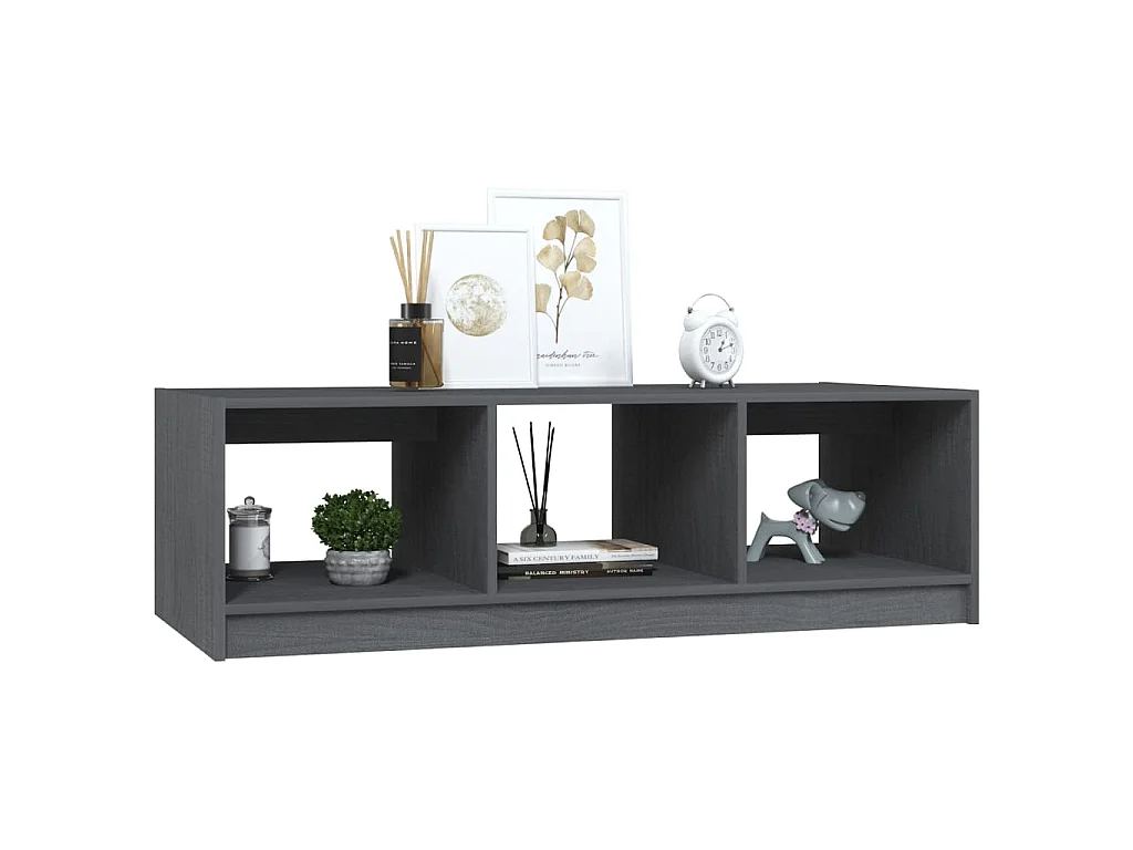 Table basse gris 110x50x34 cm bois de pin massif