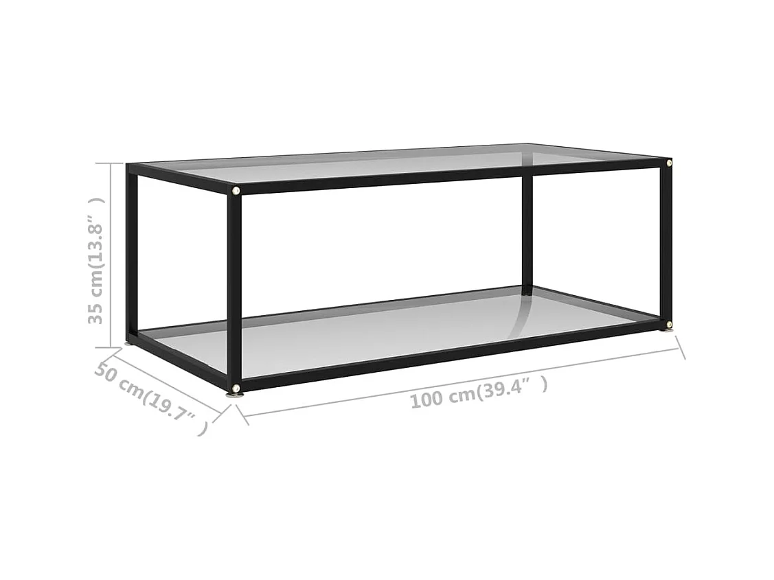 Couchtisch Transparent 100x50x35 cm Hartglas
