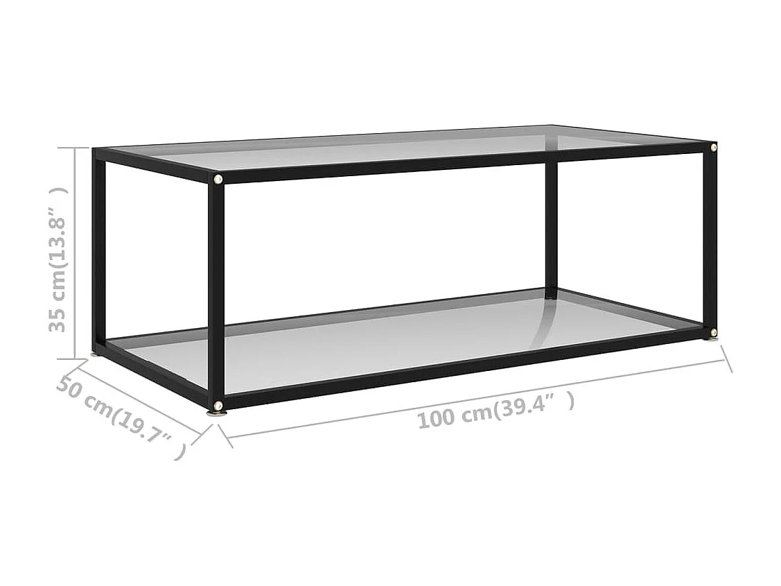 Couchtisch Transparent 100x50x35 cm Hartglas