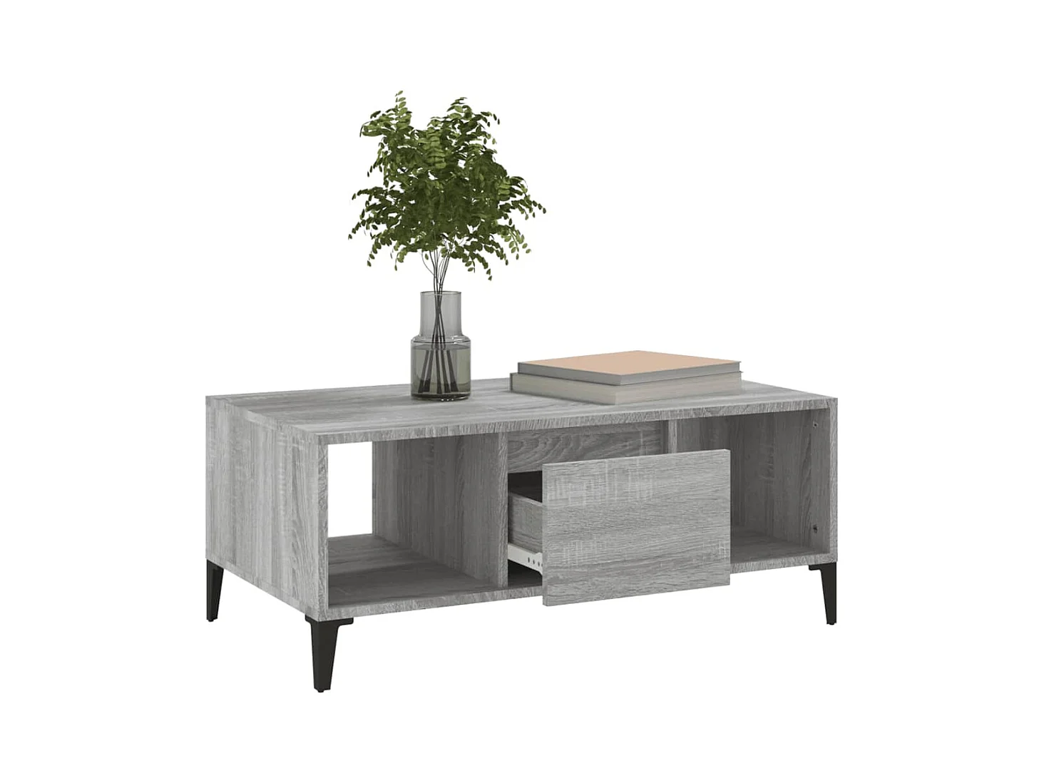 Salontafel 90x50x36,5 cm bewerkt hout grijs sonoma