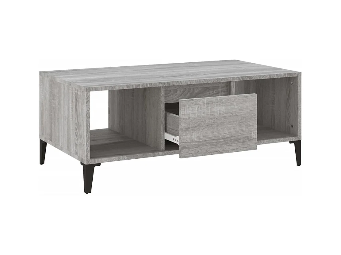 Salontafel 90x50x36,5 cm bewerkt hout grijs sonoma