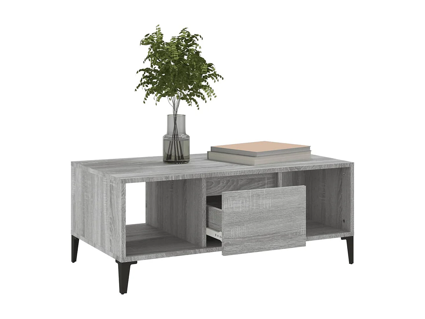 Table basse Sonoma gris 90x50x36,5 cm Bois d'ingénierie