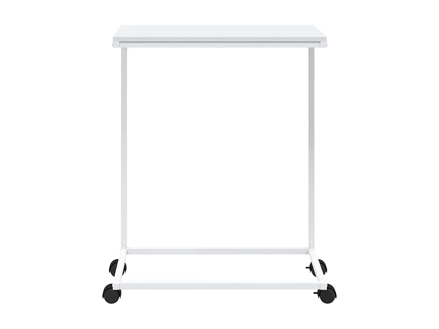 Table d'appoint avec roues Blanc 55x35x70 cm Bois d'ingénierie