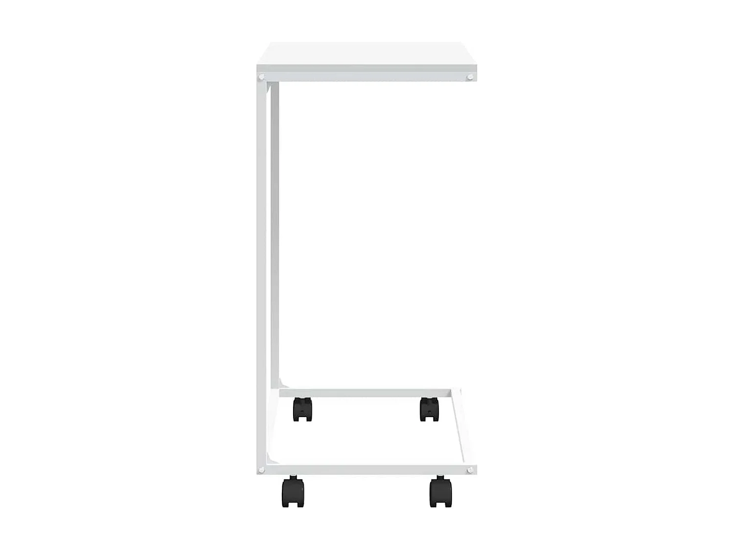 Table d'appoint avec roues Blanc 55x35x70 cm Bois d'ingénierie
