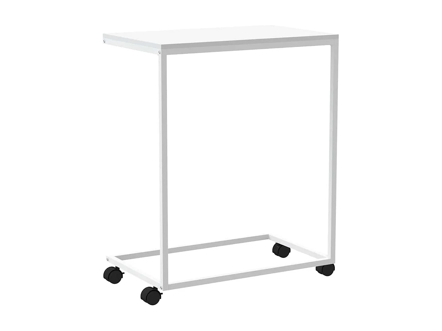 Table d'appoint avec roues Blanc 55x35x70 cm Bois d'ingénierie