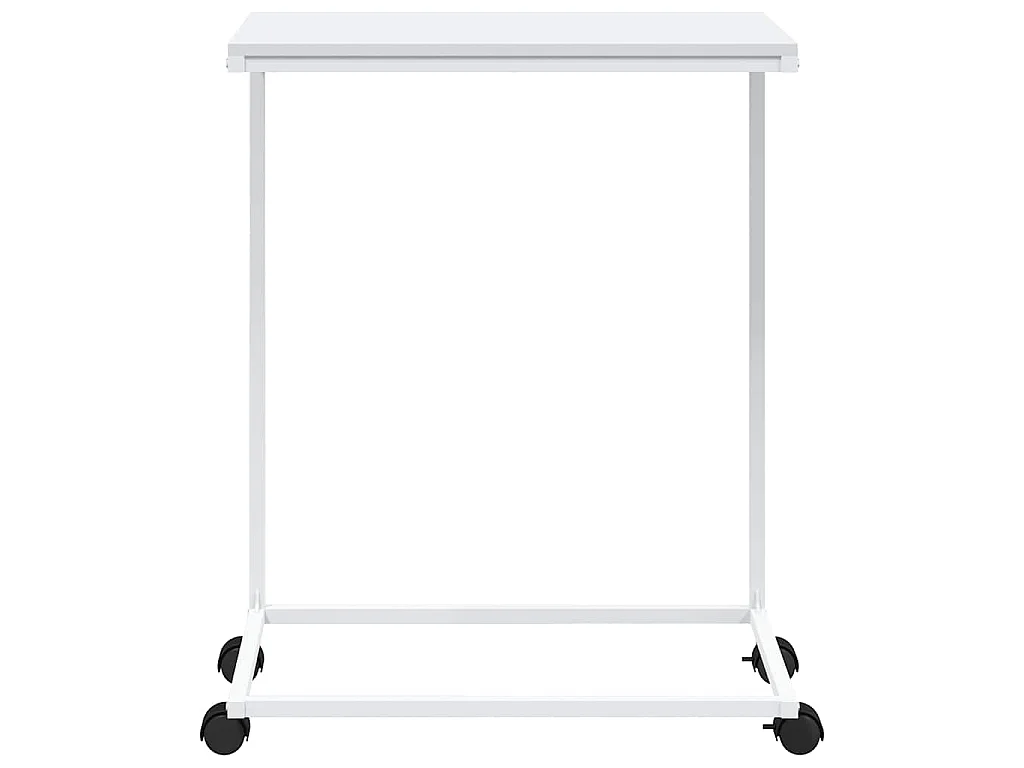 Tavolino con Ruote Bianco 55x35x70 cm in Legno Multistrato